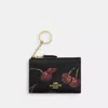 Coach Outlet Mini Skinny Id Case With Cherry Print In Black