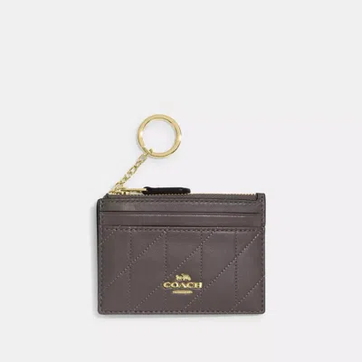 Coach Outlet Mini Skinny Id Case With Quilting In Gray