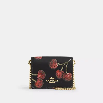 COACH OUTLET MINI WALLET ON A CHAIN WITH CHERRY PRINT
