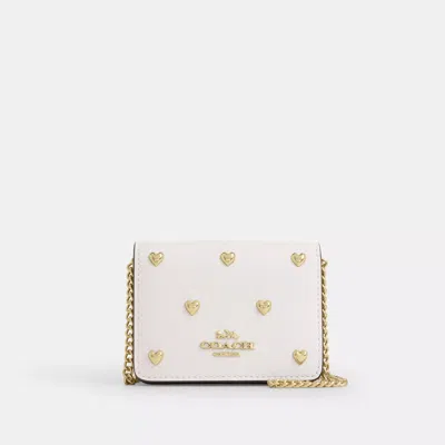 Coach Outlet Mini Wallet On A Chain With Heart Rivets In Red | ModeSens