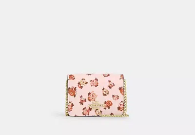 Coach Outlet Mini Wallet On A Chain With Rosette Print In Multi
