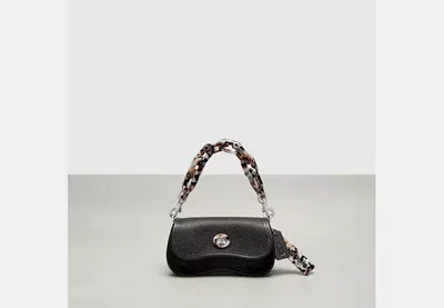 Coach Outlet Mini Wavy Dinky Bag With Crossbody Strap In Coachtopia Leather In Black