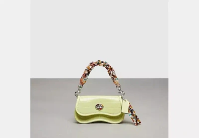 Coach Outlet Mini Wavy Dinky With Crossbody Strap In Croc Embossed Coachtopia Leather In Green