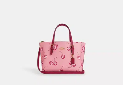 Coach Outlet Mollie Tote Bag 25 With Cherry Print In Brown