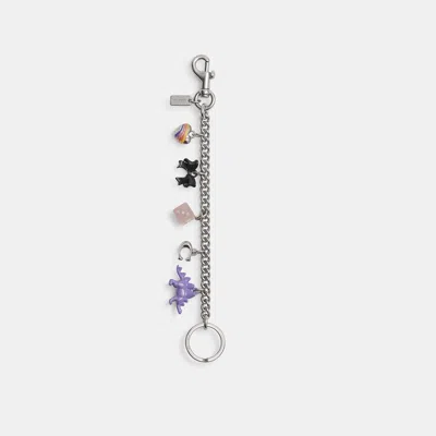 Coach Outlet Motif Chain Bag Charm In Silver