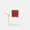 Coach Outlet New Year Signature Square T-shirt In Organic Cotton With Snake Graphic In White