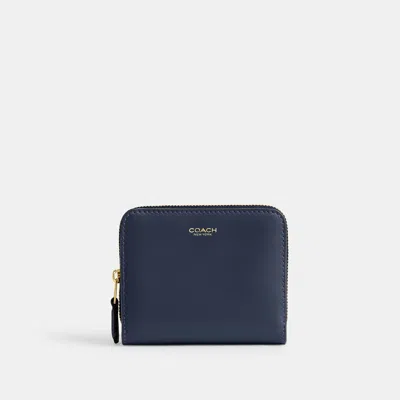 Coach Outlet New York Billfold Wallet In Brass/navy