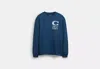 Coach Outlet New York Long Sleeve T-shirt In Organic Cotton In Blue