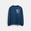 Coach Outlet New York Long Sleeve T-shirt In Organic Cotton In Blue