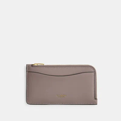 Coach Outlet New York Zip Card Case In Colorblock In Brass/ash