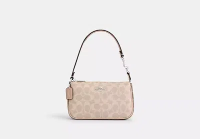 Coach Outlet Nolita 19 In Blocked Signature Canvas In Beige