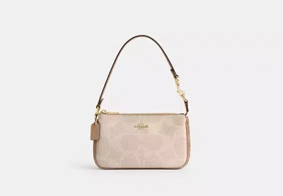 Coach Outlet Nolita 19 In Blocked Signature Canvas In Beige