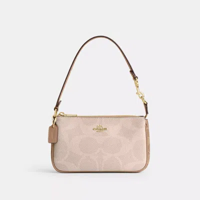 Coach Outlet Nolita 19 In Blocked Signature Canvas In Beige