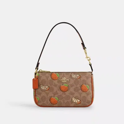 Coach Outlet Nolita 19 In Signature Canvas With Orange Print