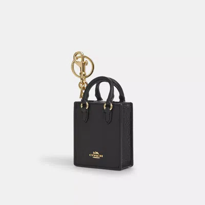 Coach Outlet North/south Mini Tote Bag Charm In Black