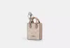 Coach Outlet North/south Mini Tote Bag Charm In Signature Canvas In Beige