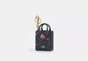 Coach Outlet North/south Mini Tote Bag Charm In Signature Canvas With Cherry Print In Blue/multi