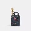 Coach Outlet North/south Mini Tote Bag Charm In Signature Canvas With Cherry Print In Multi