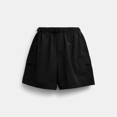 Coach Outlet Nylon Utility Short In Recycled Nylon In Black