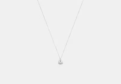 Coach Outlet Open Circle Heart Pendant Necklace In Gray