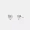 Coach Outlet Open Circle Heart Stud Earrings In Metallic