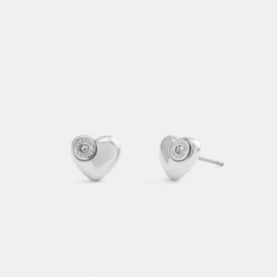 Coach Outlet Open Circle Heart Stud Earrings In Metallic
