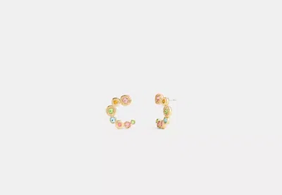 Coach Outlet Open Circle Huggie Earrings In Yellow