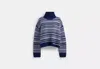 Coach Outlet Open Neck Short Turtleneck In Blue