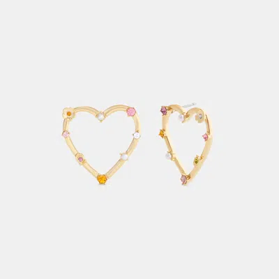 Coach Outlet Oversized Heart Stud Earrings In Multi