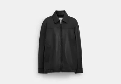 Coach Outlet Oversized Leather Jacket In Black