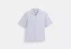 Coach Outlet Oxford Striped Camp Shirt In Blue