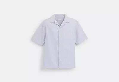 Coach Outlet Oxford Striped Camp Shirt In Blue