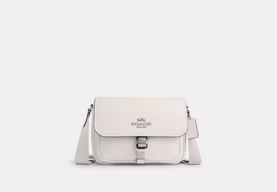 Coach Outlet Pace Messenger Bag In Silver/chalk