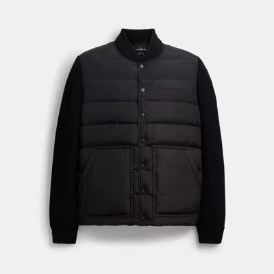 Coach Outlet Padded Cardigan Jacket In Recycled Polyester In Black