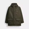 Coach Outlet Parka In Recycled Nylon In Green