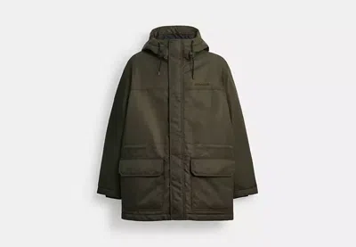 Coach Outlet Parka In Recycled Nylon In Green
