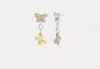 Coach Outlet Pavé Butterfly Drop Earrings In Yellow