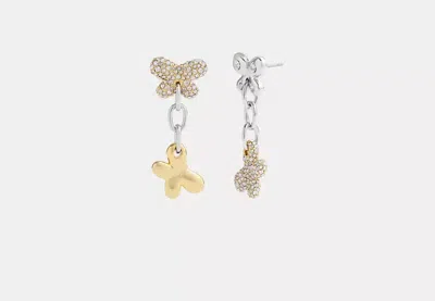 Coach Outlet Pavé Butterfly Drop Earrings In Yellow