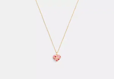 Pavé Heart Pendant Necklace In Gold from Coach Outlet