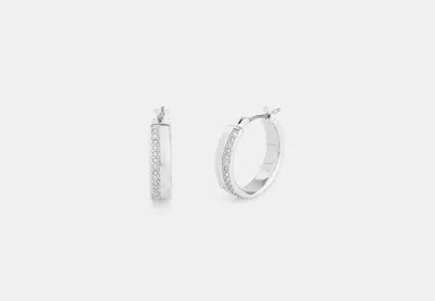 Coach Outlet Pavé Hoop Earrings In Grey