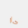 Coach Outlet Pave Signature Huggie Earrings In Multi