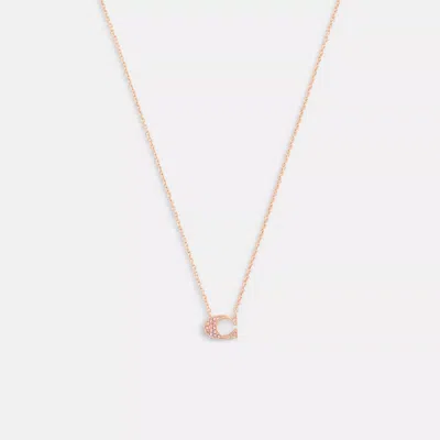 Coach Outlet Pave Signature Necklace In White
