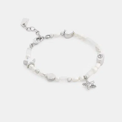 Coach Outlet Pearls And Seashell Bracelet In Silver