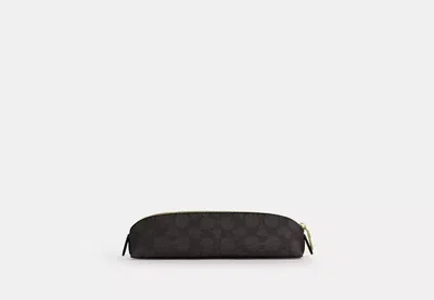 Coach Outlet Pencil Case In Signature Canvas In Beige