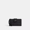 Coach Outlet Phone Wallet In Signature Canvas In Grey