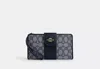 Coach Outlet Phone Wallet In Signature Jacquard In Blue