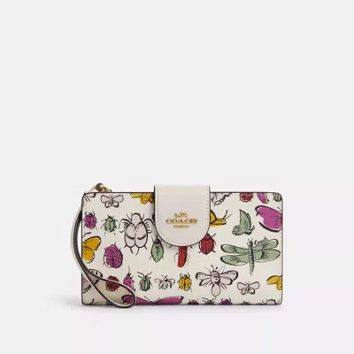 Coach Outlet Phone Wallet With Creature Print In White