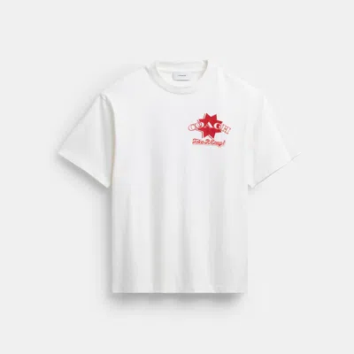 Coach Outlet Pizza Relaxed T-shirt In Organic Cotton In White