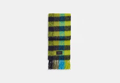 Coach Outlet Plaid Oversized Muffler In Green