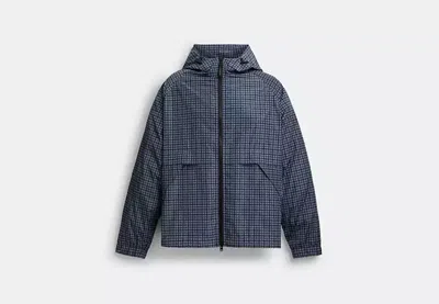 Coach Outlet Plaid Windbreaker In Recycled Polyester In Blue